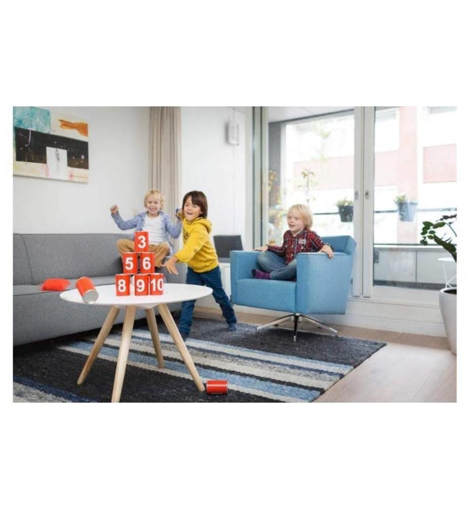 BS TOYS - Jeux de dés Le lancement des boîtes de conserve rouge avec des chiffres