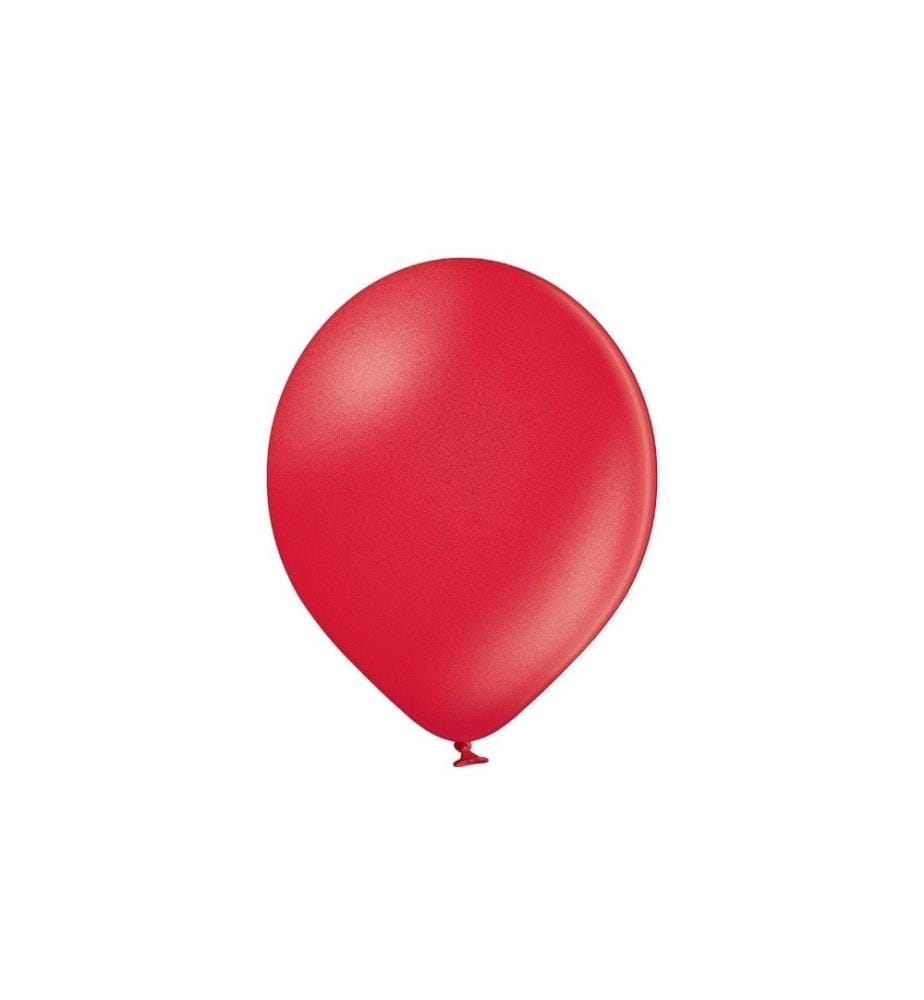 BELBAL - Ballon de baudruche Métallique Rouge cerise, Ø 30 cm, 50 pièces