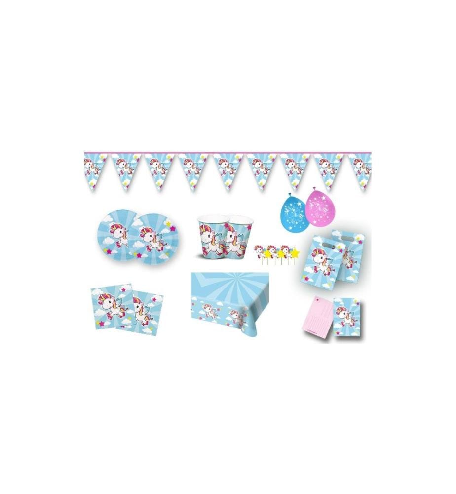 FOLAT - Kits de fête Licorne 9 pièces, bleu
