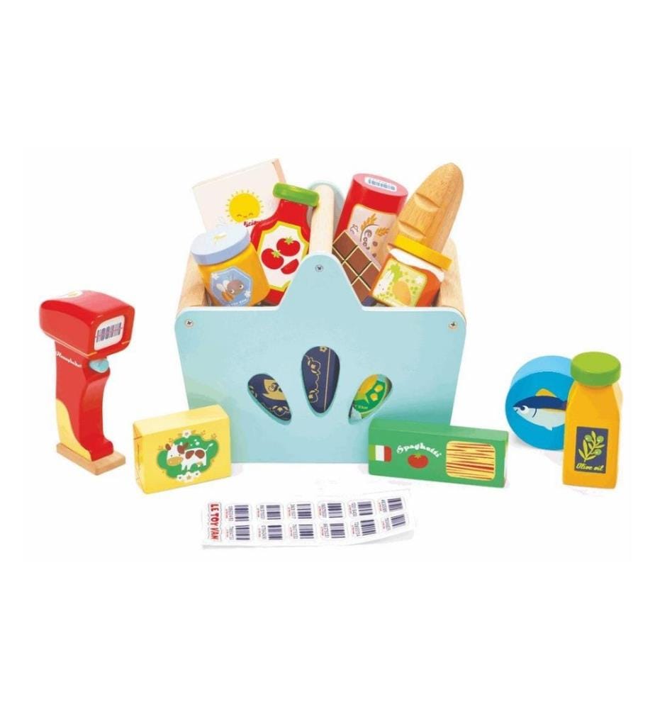 LE TOY VAN - Aliments jouets Panier d'achat rempli & scanner
