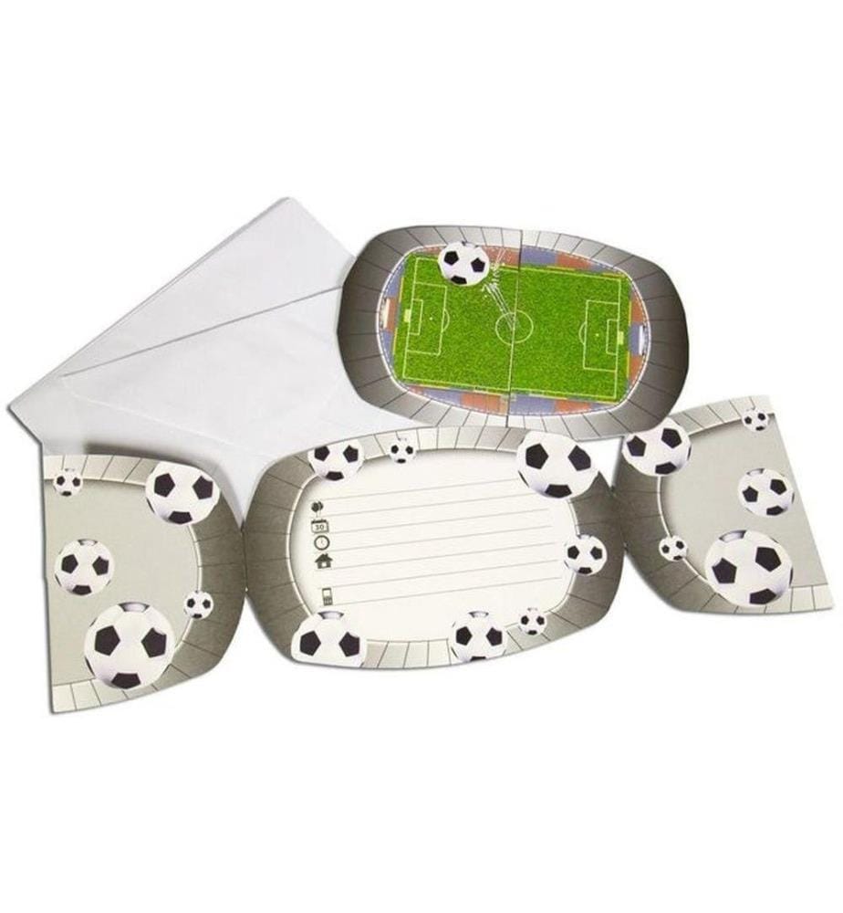 FOLAT - Einladungskarte Fussball 17 x 17 cm, 8 Stück