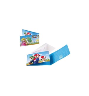 AMSCAN - Einladungskarte Super Mario 8 Stück