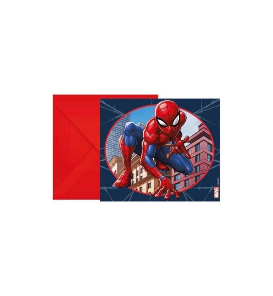 AMSCAN - Carte de félicitations Spiderman 6 pièces