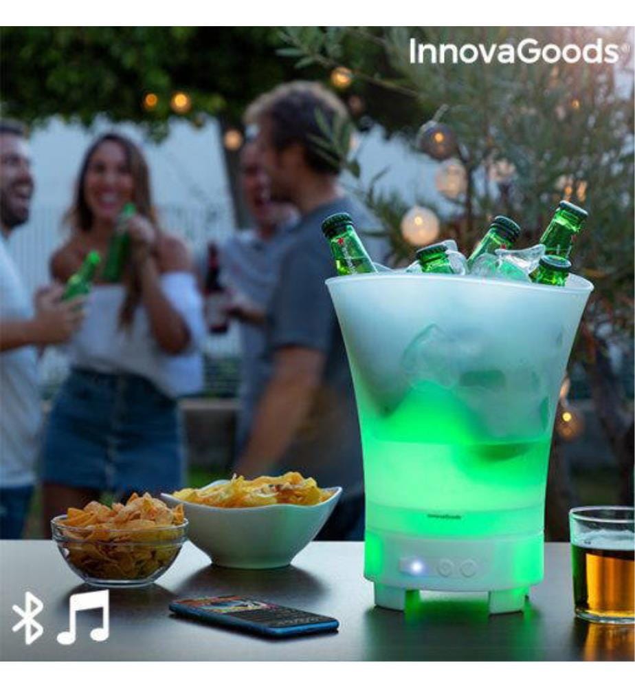 Sonice LED-Eimer mit wiederaufladbarem Lautsprecher - Weiss