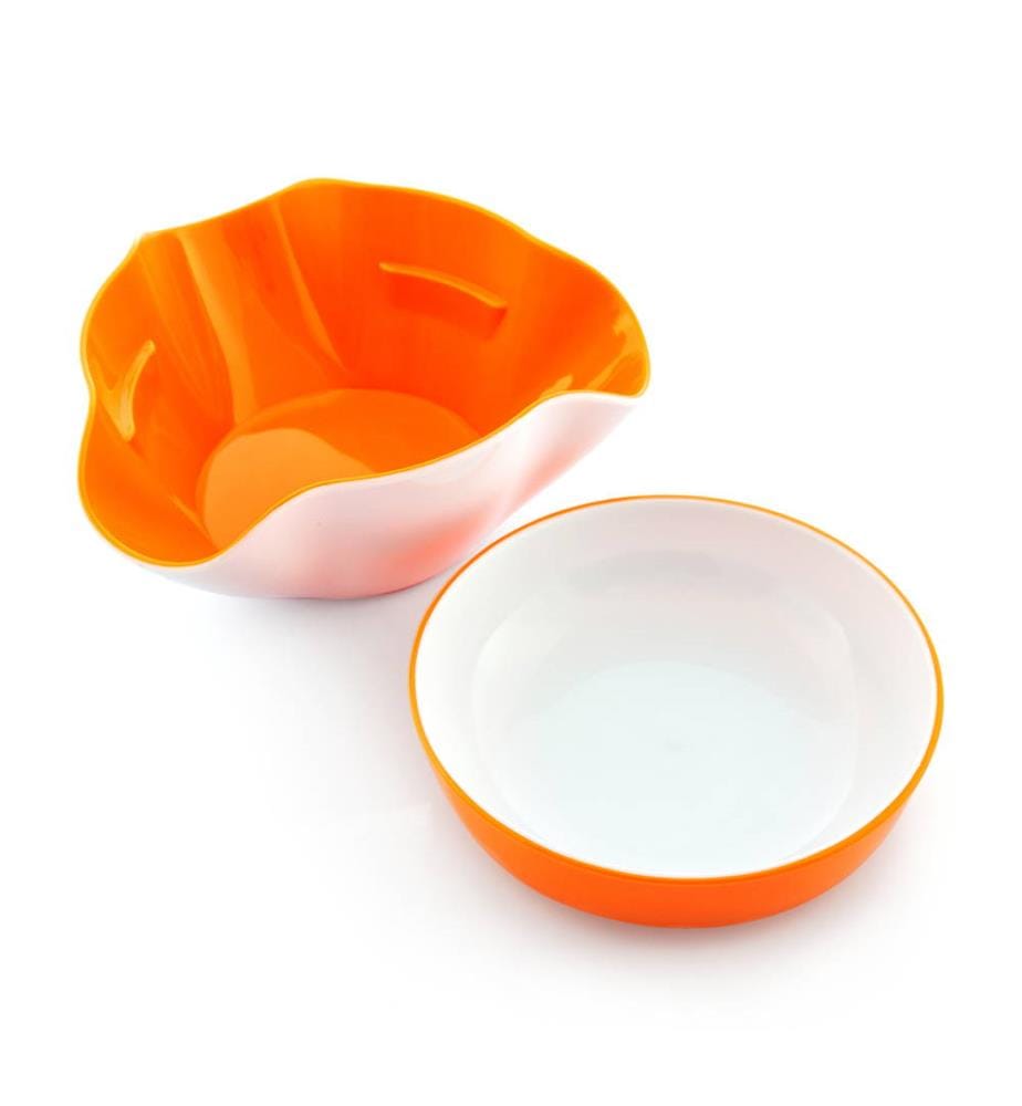 Bol À Goûter 2 En 1 2 Pièces - Orange et Blanc