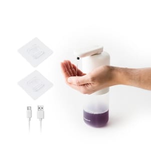 Dispenser automatico di sapone liquido ricaricabile Bitesap - Bianco e trasparente