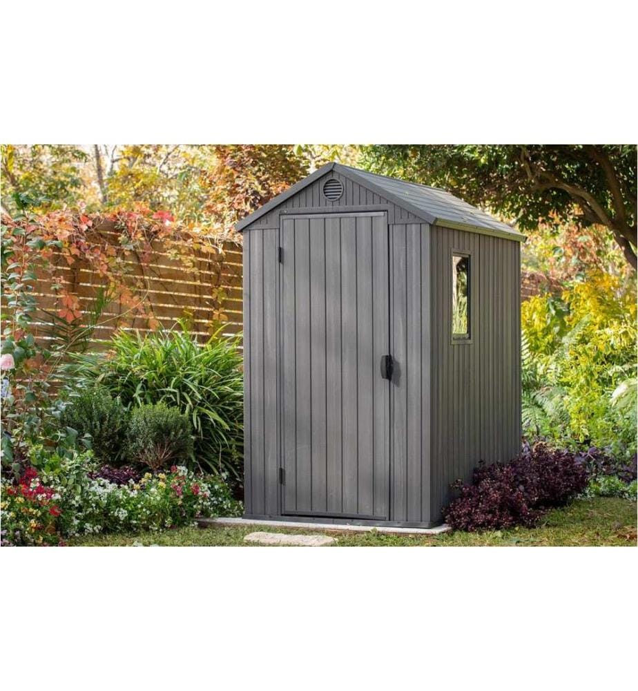 Keter - Gartenhaus Darwin 4 x 6 Grau, Kunststoff/Metall