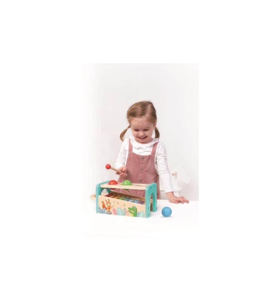 SPIELBA - Holzspielwaren Jouets musicaux Jeu de marteau avec xylophone