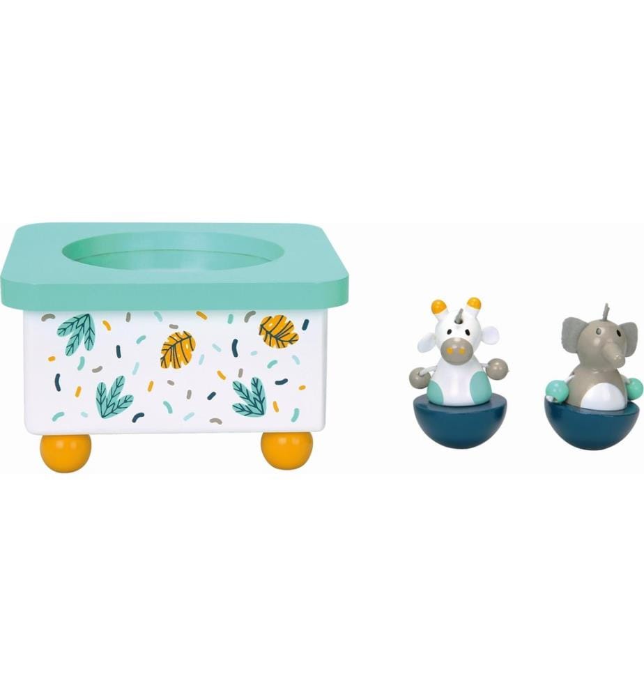 SPIELBA - Holzspielwaren Musikspieldose Elefant & Giraffe