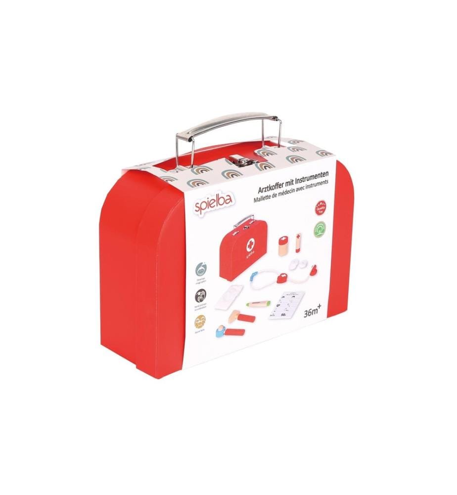 SPIELBA - Holzspielwaren Mallette de médecin avec instruments