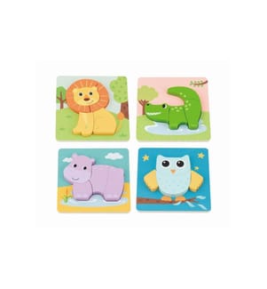 SPIELBA - Holzspielwaren Set de puzzle avec 4 animaux