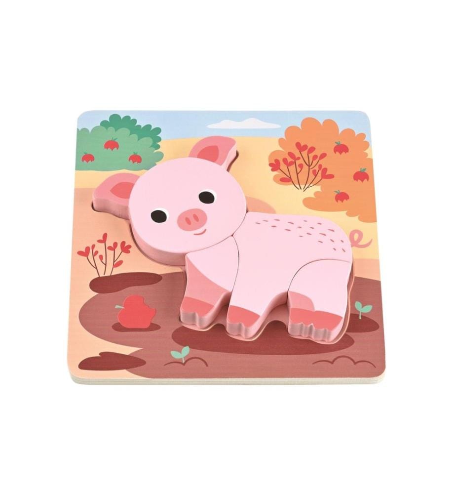 SPIELBA - Holzspielwaren Set de puzzle avec 4 animaux