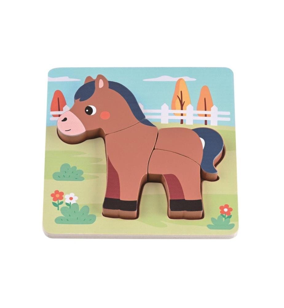 SPIELBA - Holzspielwaren Set de puzzle avec 4 animaux