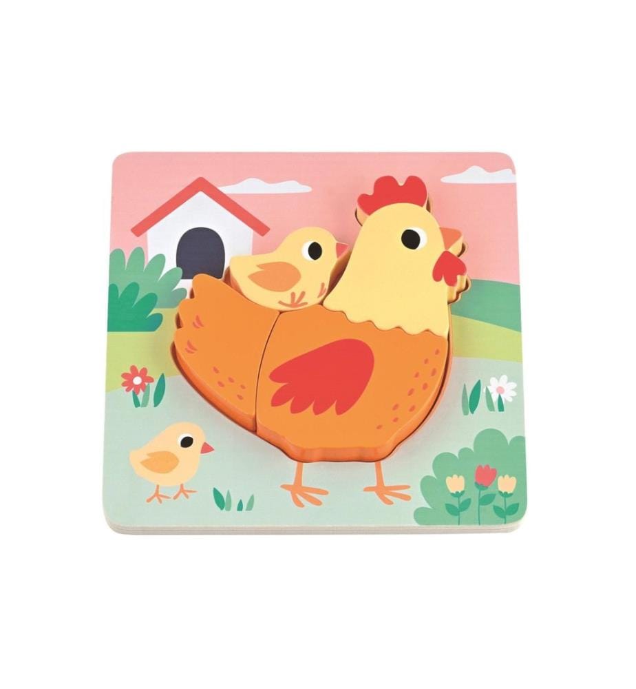 SPIELBA - Holzspielwaren Set de puzzle avec 4 animaux