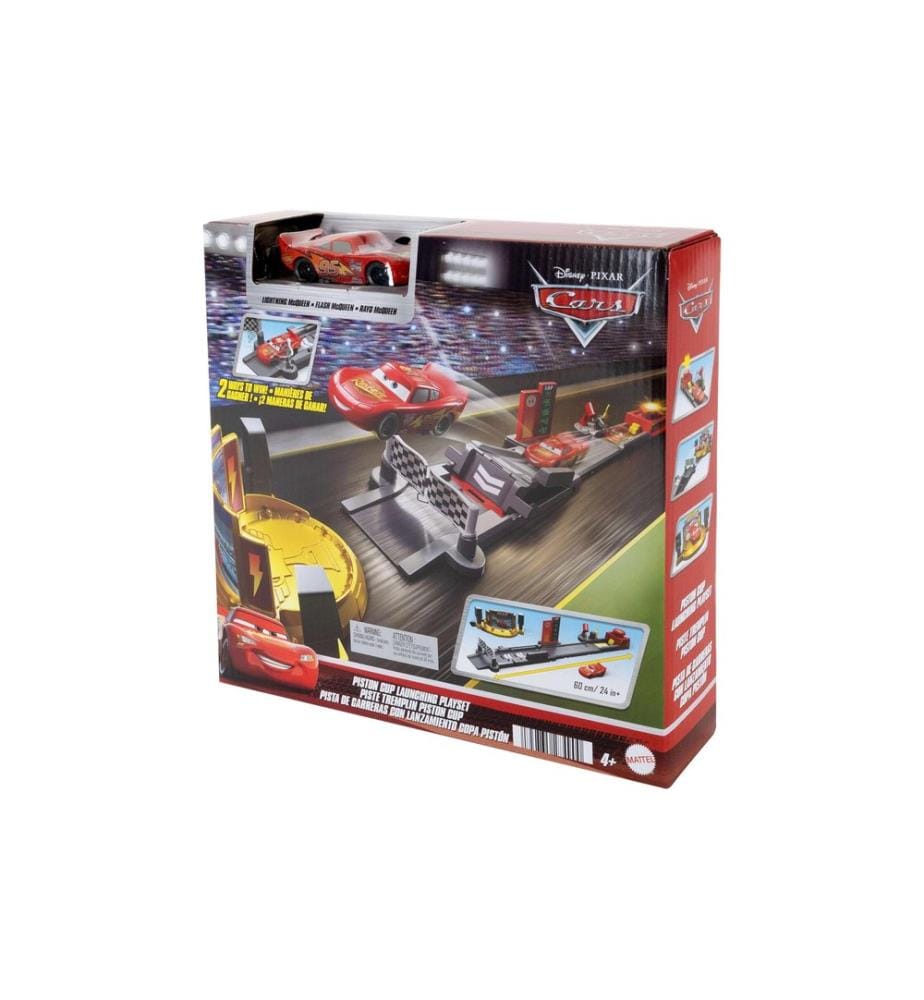 Mattel Cars - Disney Cars Set de jeu de saut et de course cascade Piston Cup