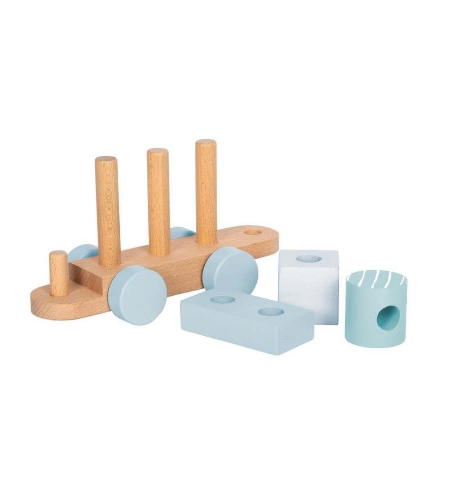 small foot - Train en bois Bleu