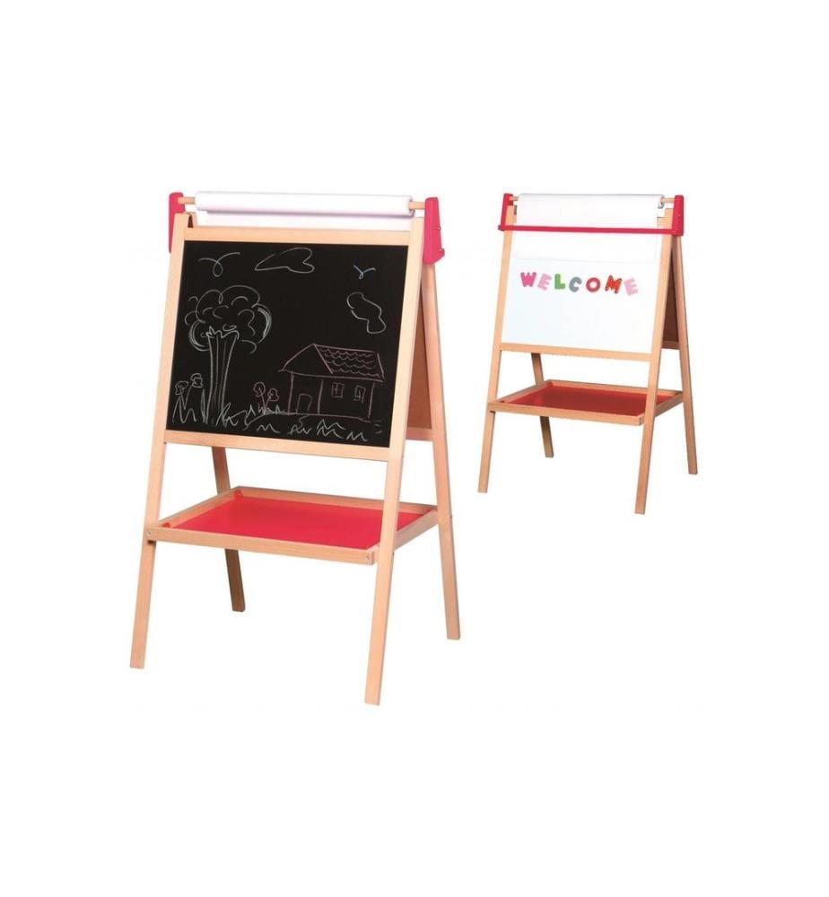 SPIELBA - Holzspielwaren Tableau de peinture avec du papier et des craies