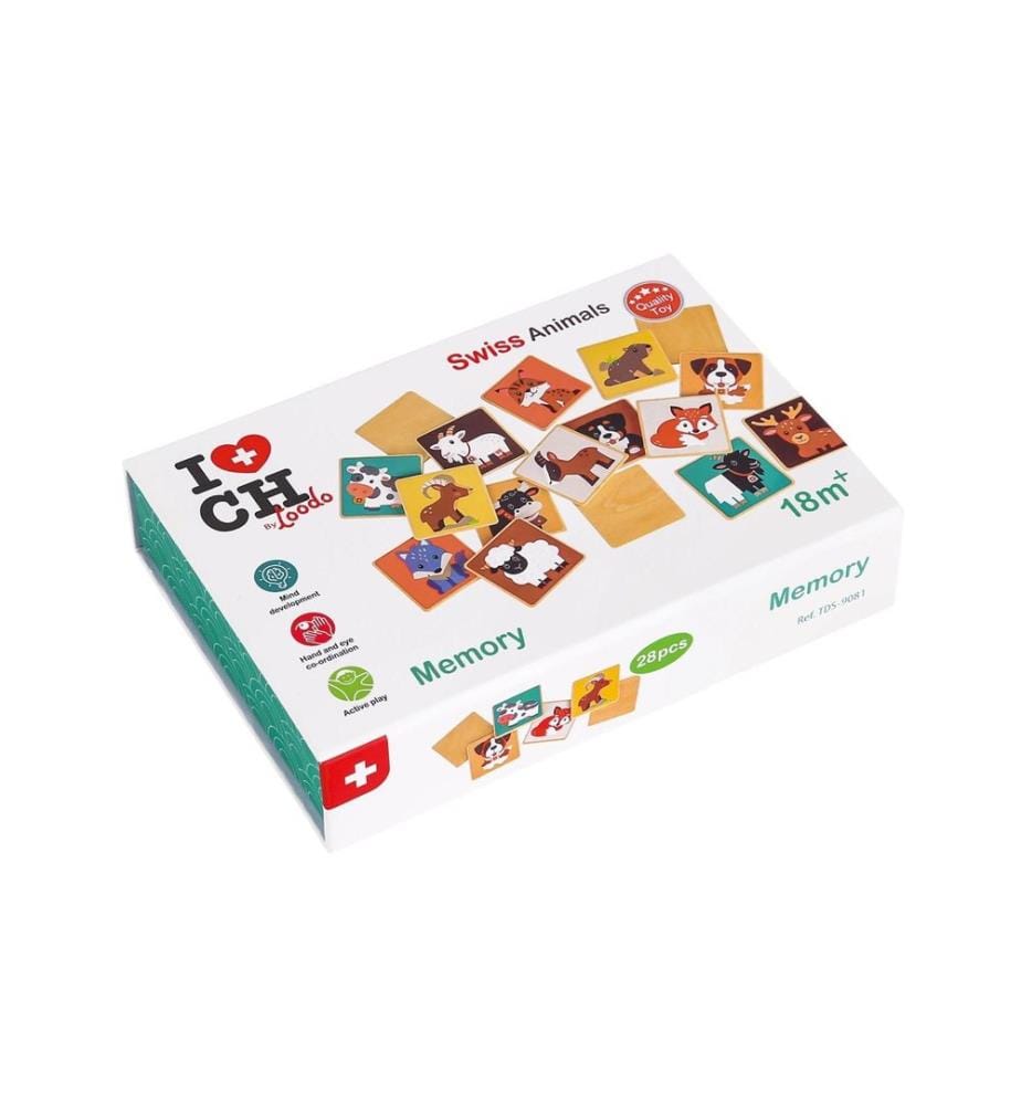 SPIELBA - Holzspielwaren Memory suisse 28 pièces