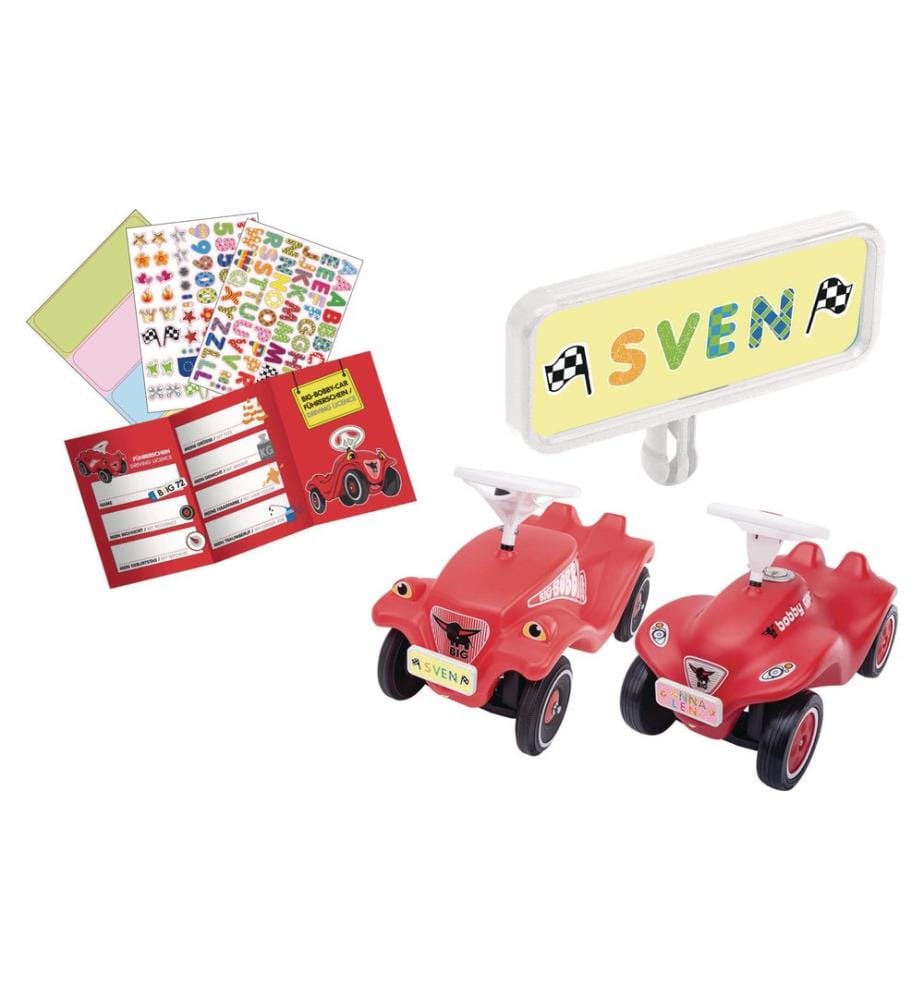 Big - Kits d'accessoires Bobby Car plaque minéralogique
