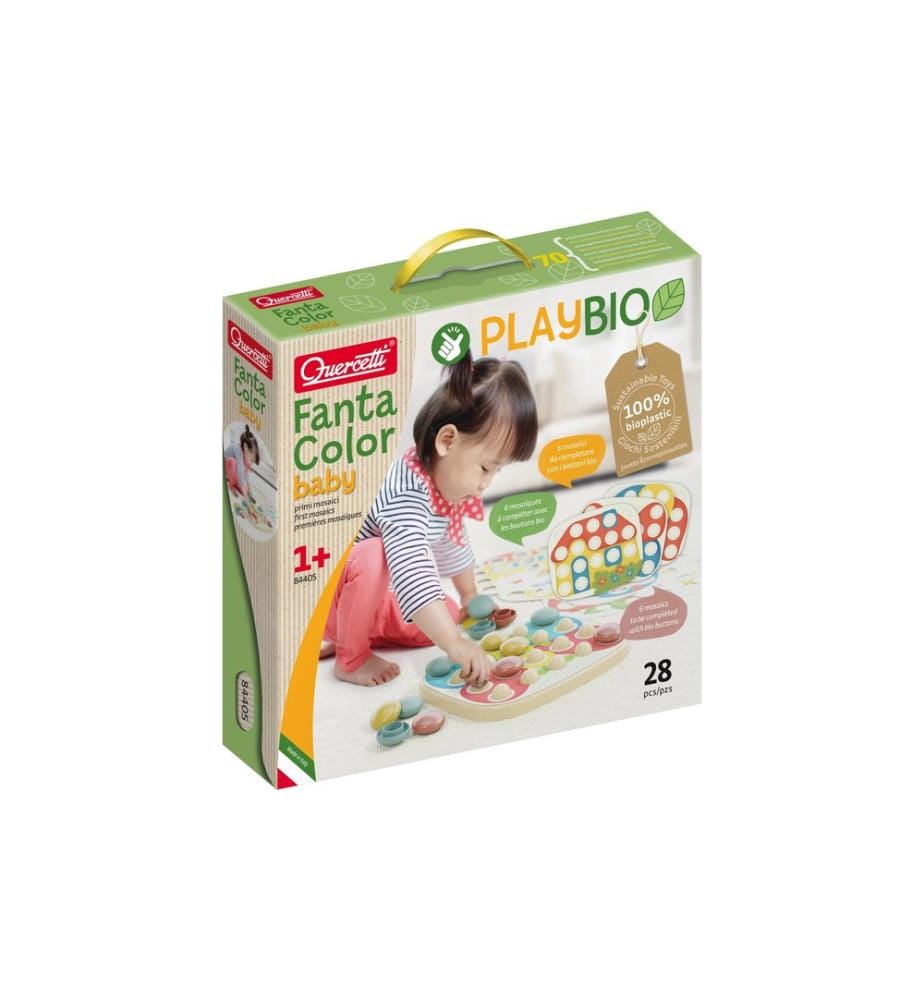 Quercetti - PlayBio Mosaik-Steckspiel FantaColor 28 Teile