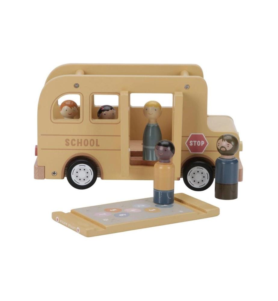Little Dutch - Véhicule jouet Bus scolaire avec figurines FSC