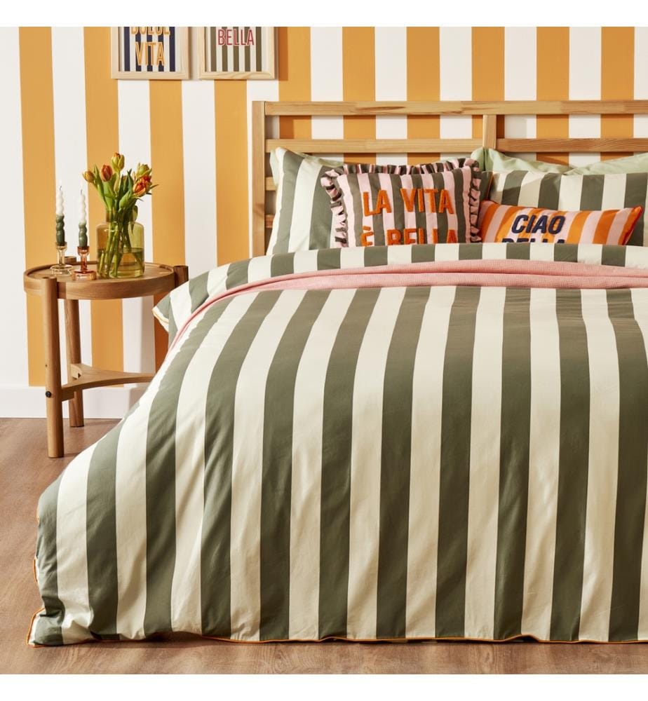 Housse de couette double Line 200x220 cm - Vert
