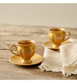 Set bestehend aus 2 Kaffeetassen Clara 90 cc - Senf