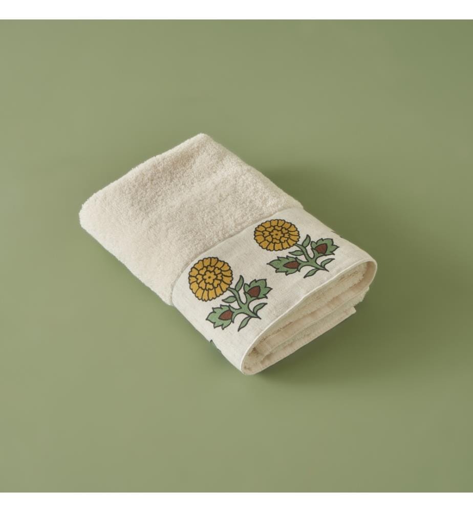 Serviette de toilette indienne 50x70 cm - Beige