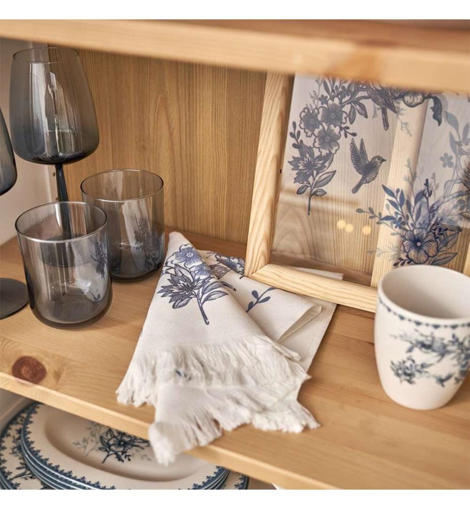 Set di 2 strofinacci blu bianchi 40 x 50 cm - Blu