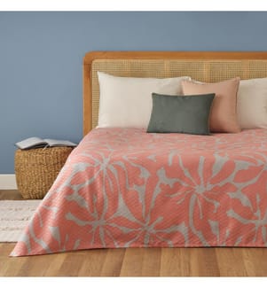Bedruckte einfache Tagesdecke Brice 150x220 cm - Puderrosa