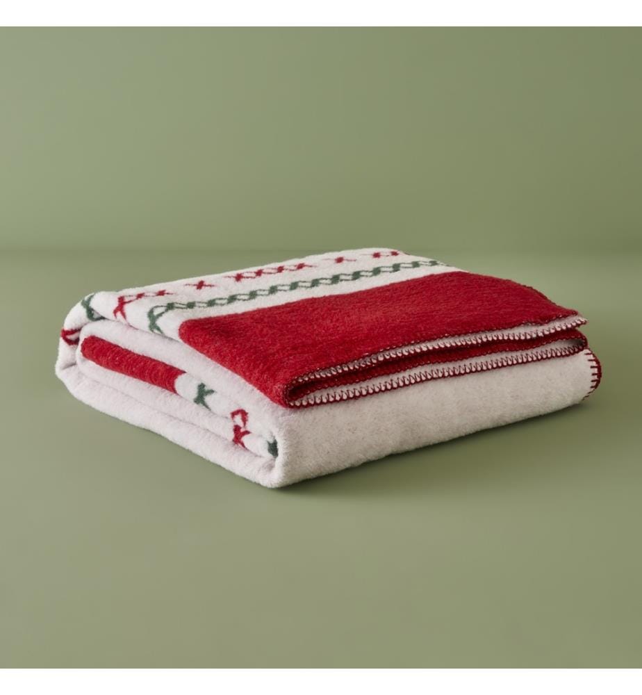 Coperta TV Let It Snow 130x170 cm - Rosso e verde