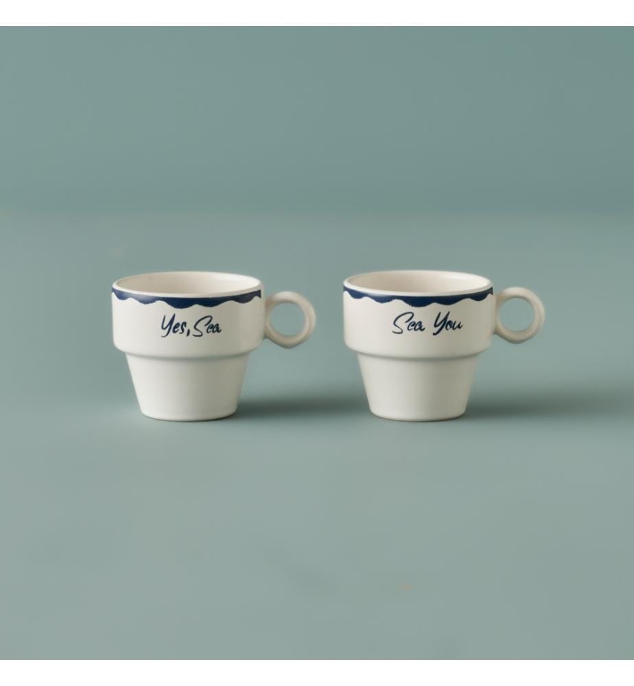 Set di tazze da espresso Marine 2 pezzi 105 cc - Blu