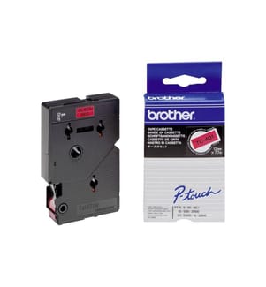 BROTHER - Ruban d'étiquettes TC-401 Noir sur Rouge