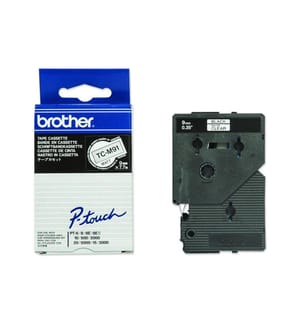 BROTHER - Ruban d'étiquettes TC-M91 Noir sur Transparent