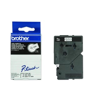 BROTHER - Ruban d'étiquettes TC-291 Noir sur Blanc