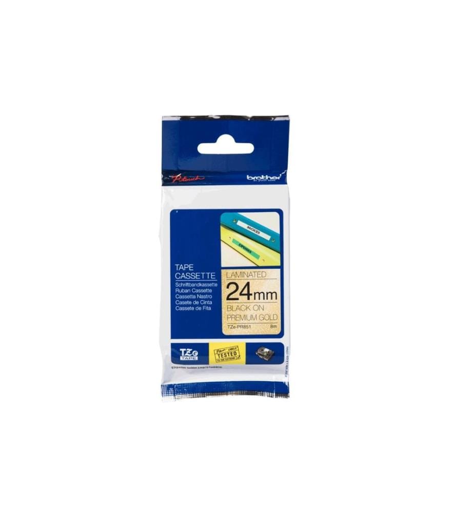 BROTHER - Ruban d'étiquettes TZe-PR851 Noir sur Or