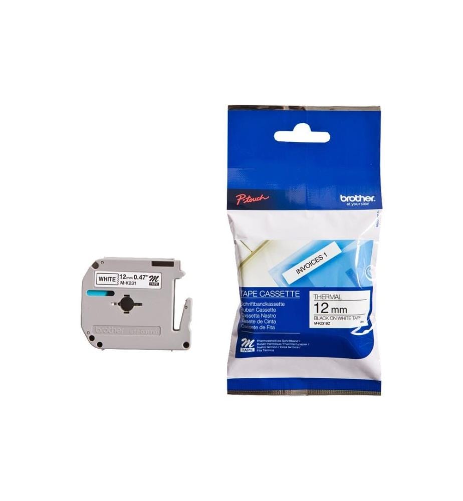 BROTHER - Ruban d'étiquettes M-K231 Noir auf Blanc