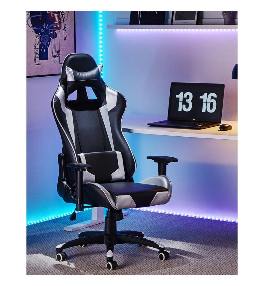Sedia da gaming KNIGHT Pelle sintetica Argento
