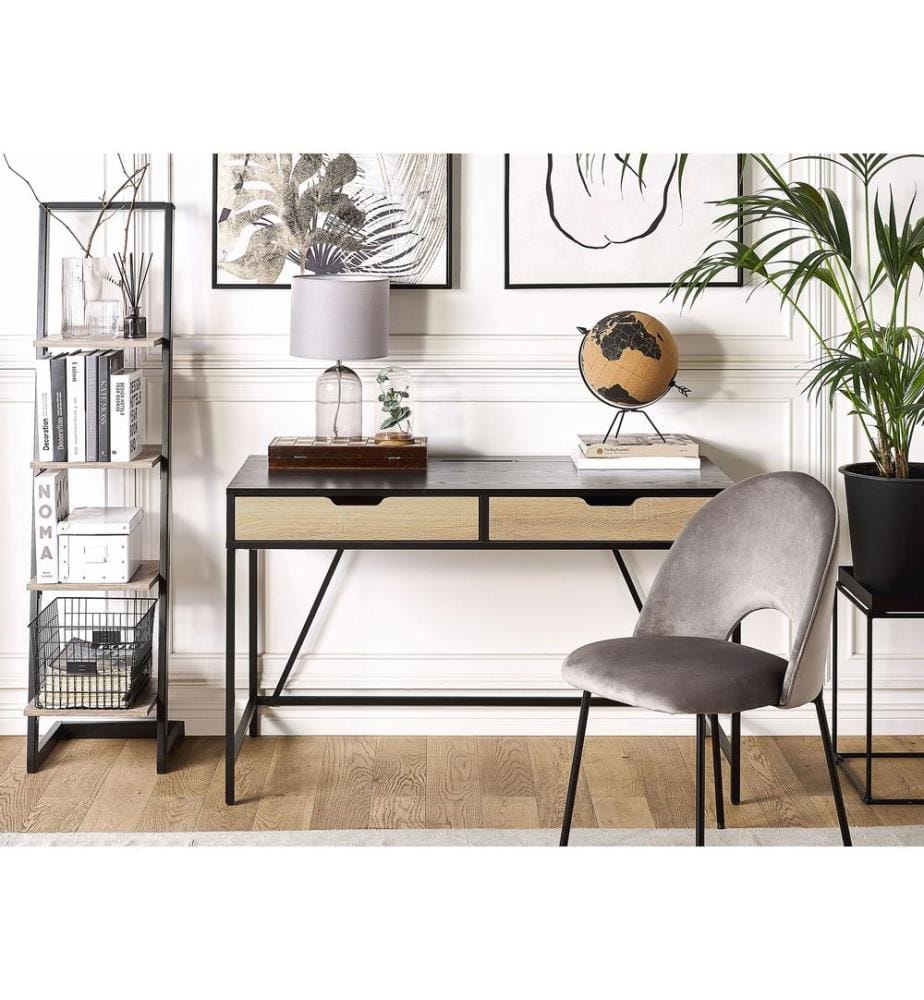 Table de bureau JENA Noir 120 cm 60 cm avec tiroirs