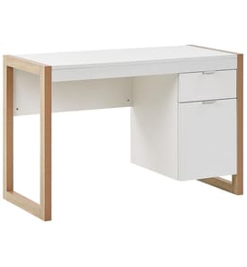 Scrivania JOHNSON Marrone/Bianco 112 cm 50 cm con contenitore