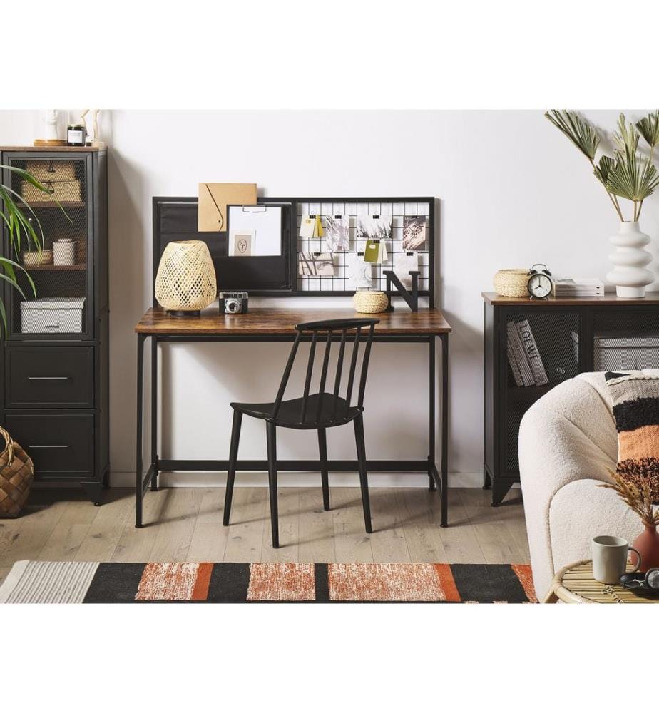 Bureau avec tableau de notes VINCE Noir 118 cm 60 cm
