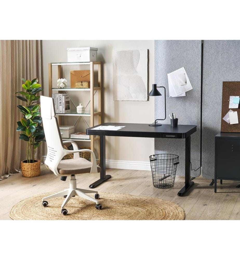 Bureau réglable en hauteur électriquement KENLY Noir 120 cm 60 cm avec port USB