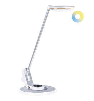 Lampada da scrivania a LED CORVUS con dimmer Metallo Bianco/Argento