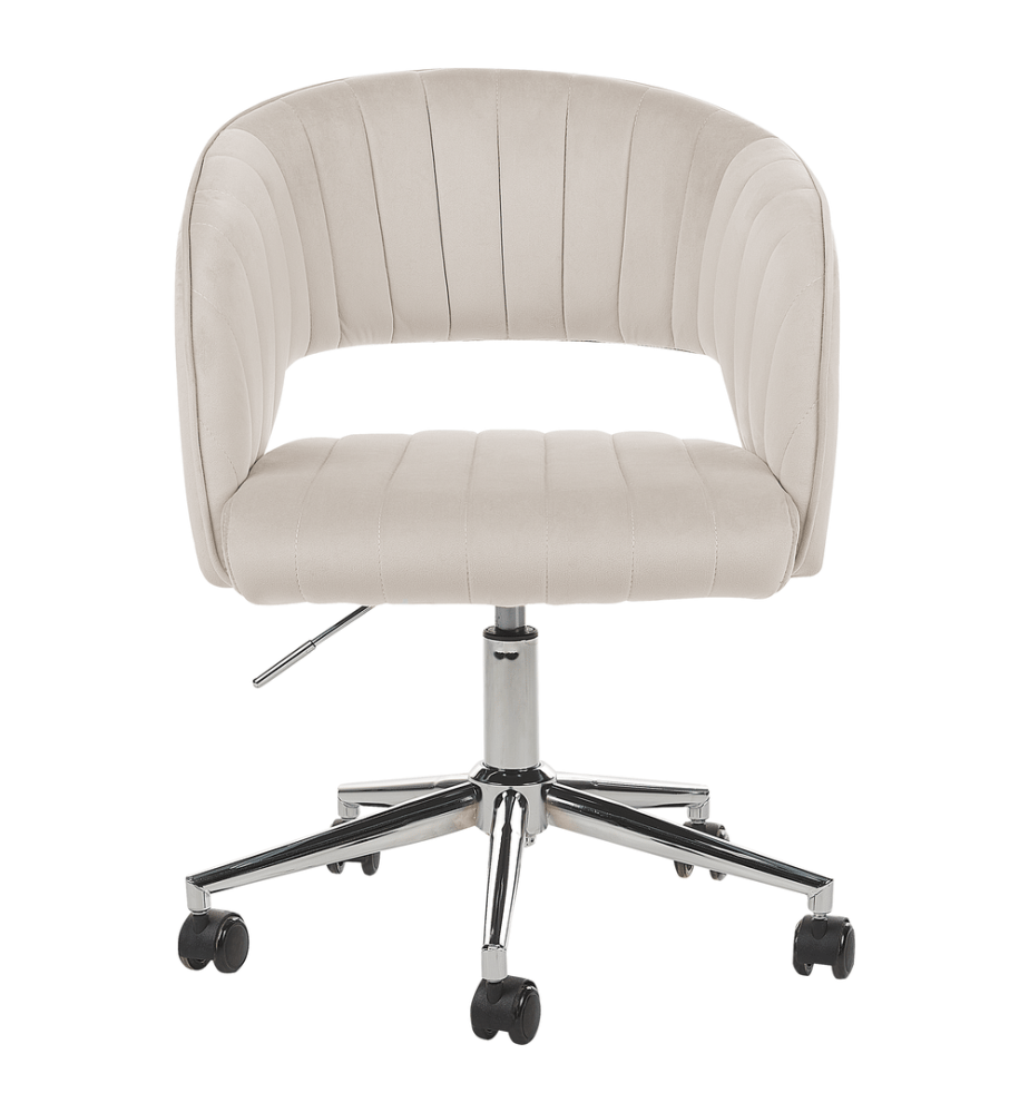 Chaise de bureau KATONAH Velours Beige clair