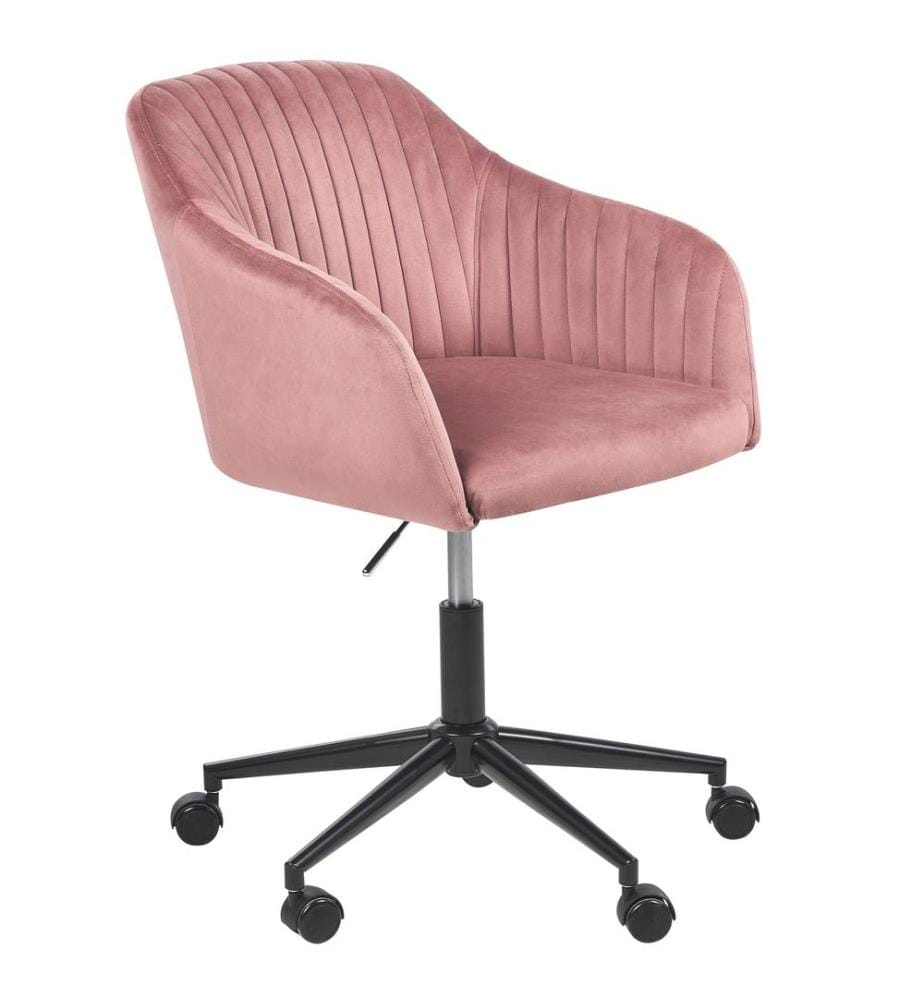 Chaise de bureau VENICE Velours Rose