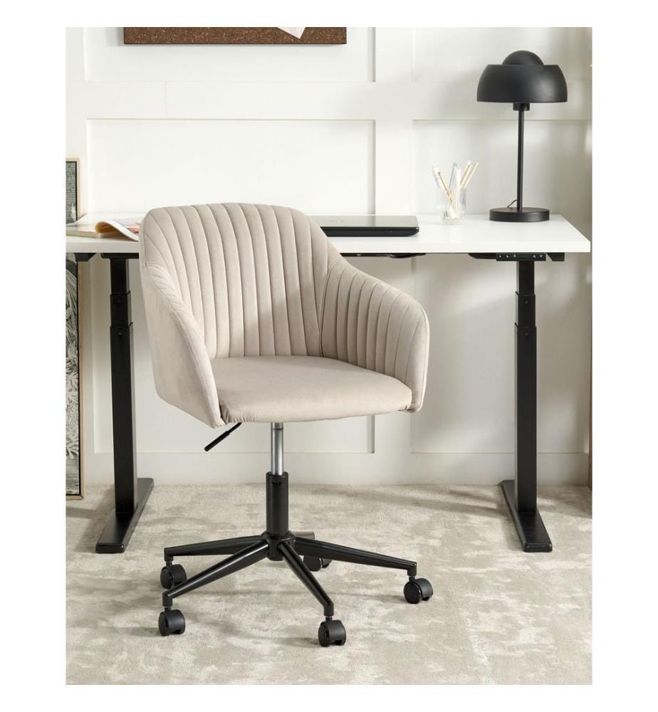 Chaise de bureau VENICE Velours Taupe