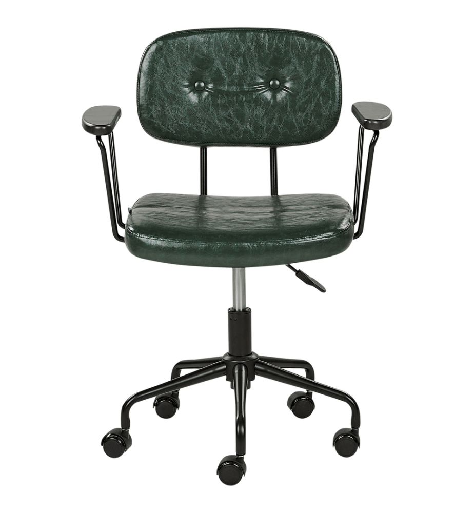 Chaise de bureau ALGERITA Cuir PU Vert foncé