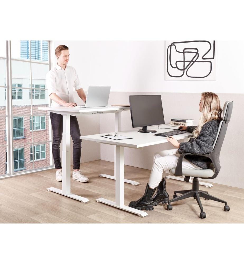 Bureau réglable en hauteur électriquement DESTINES Blanc 120 cm 72 cm