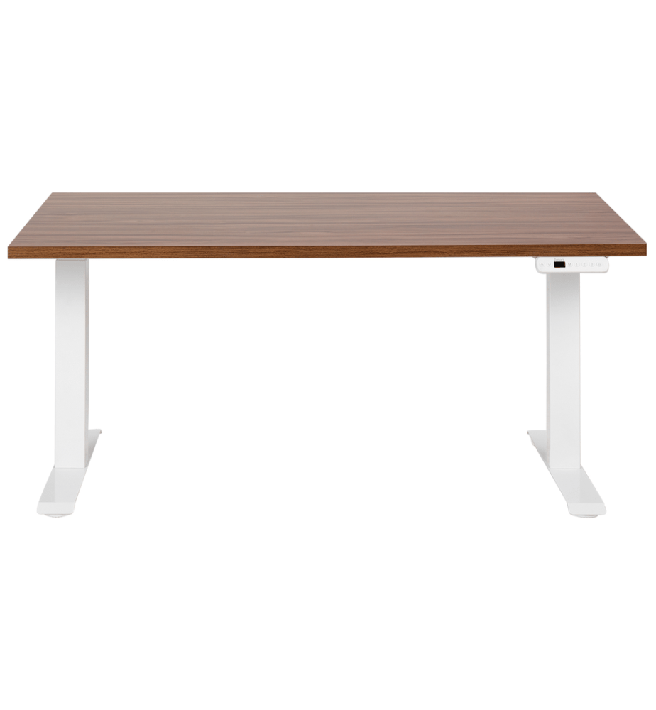Bureau réglable en hauteur électriquement DESTINES Marron/blanc 160 cm 72 cm