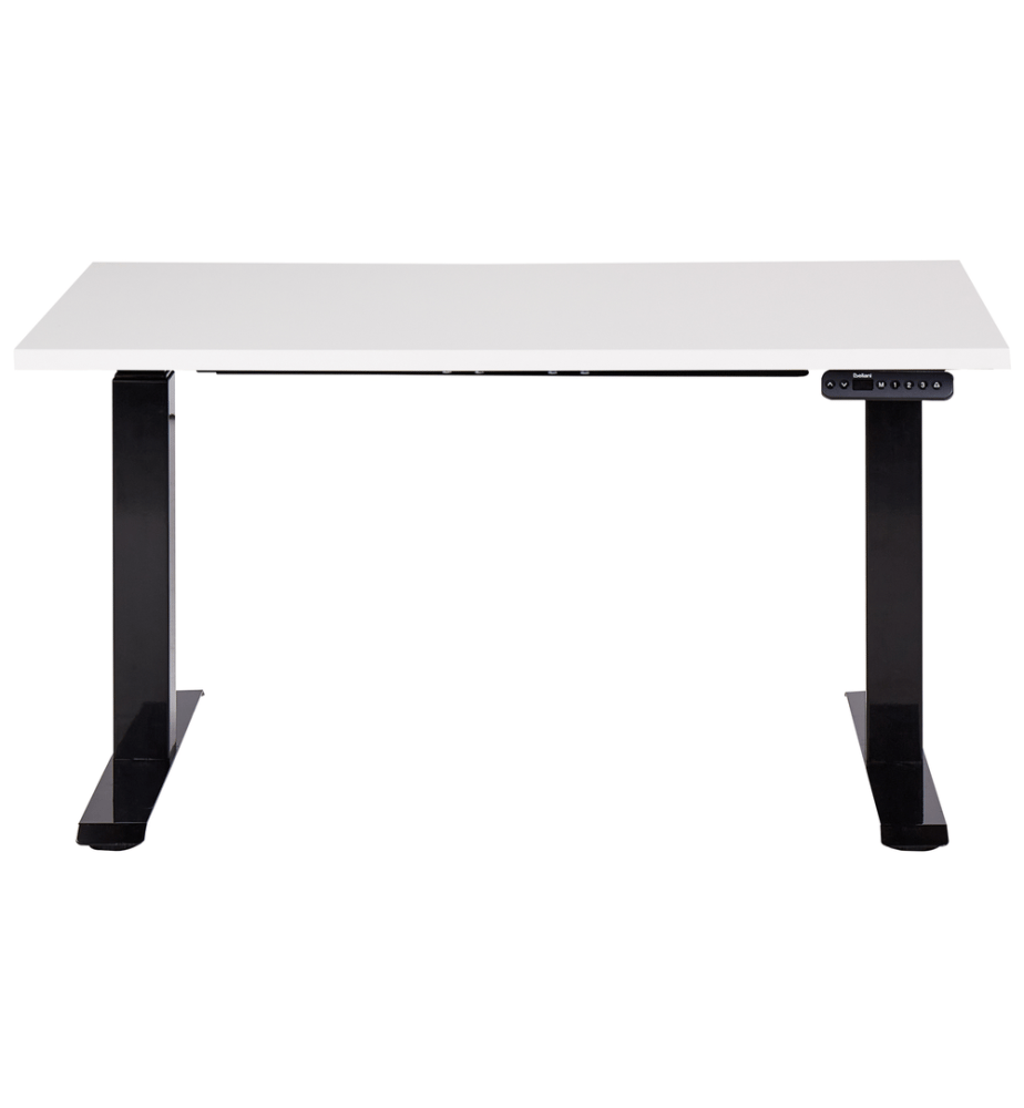 Bureau réglable en hauteur électriquement DESTINES Blanc/noir 120 cm 72 cm
